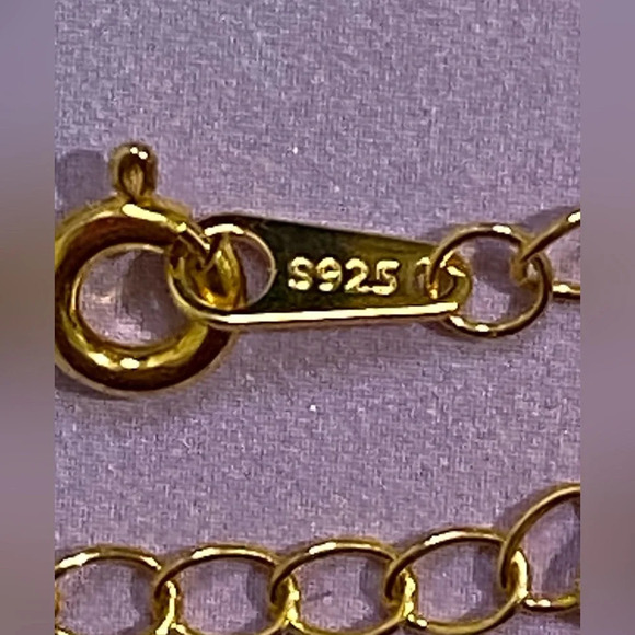 925 Sterling Silver Butterfly Pendant Necklace Gold 14K - Picture 5 of 9